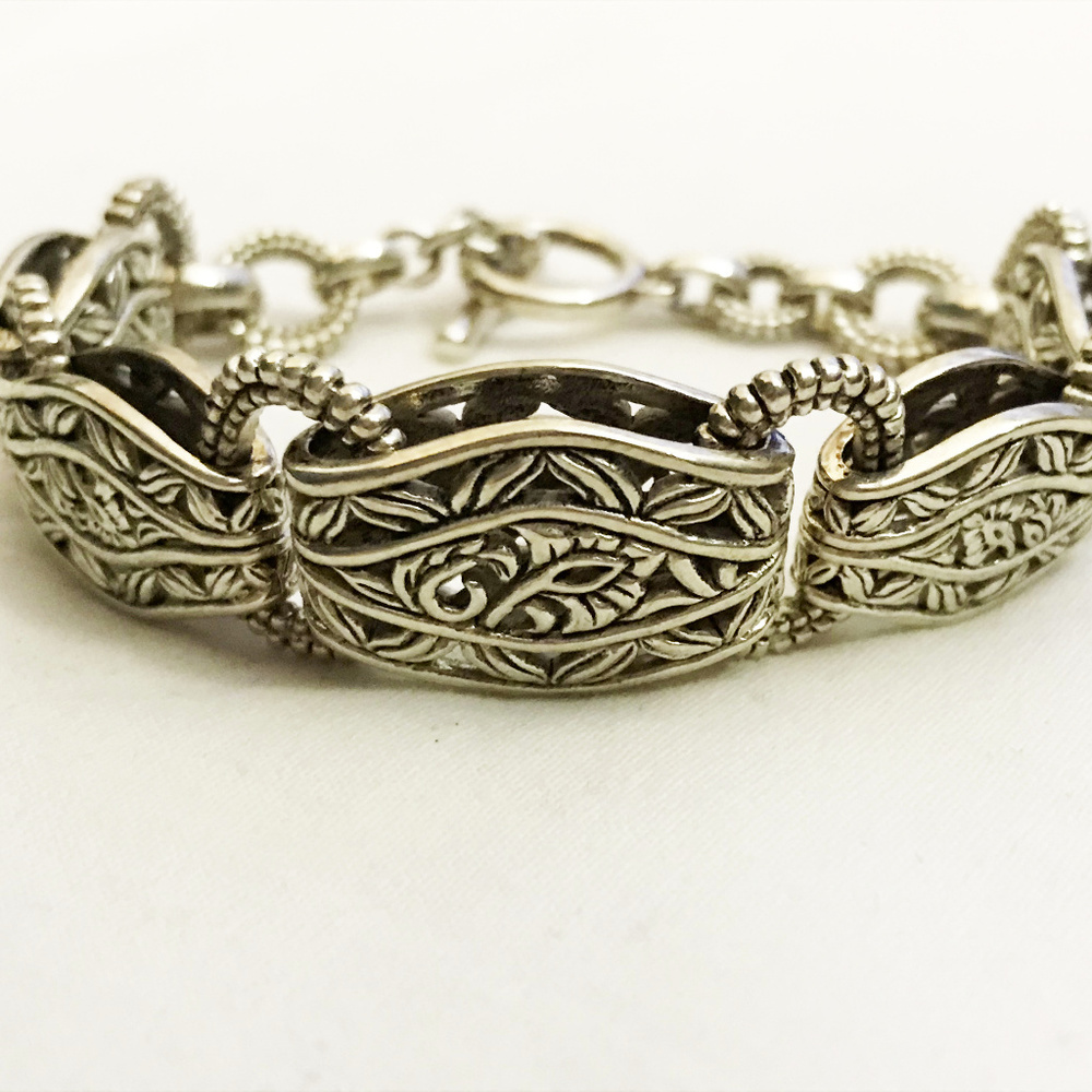 BARSE Sterling Silver Designer Link Bracelet